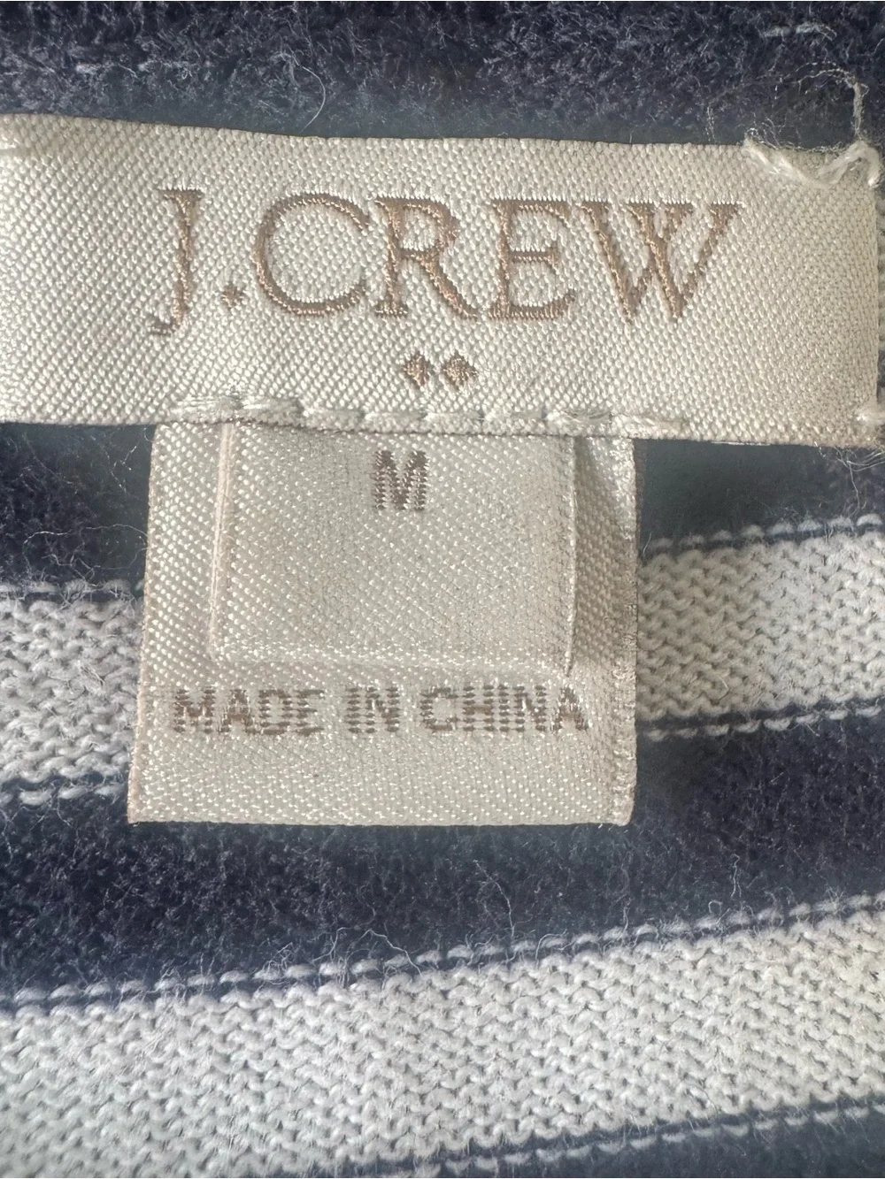 J. Crew Navy and White Striped Sleeveless Knit Tank Size Medium 100% Cotton